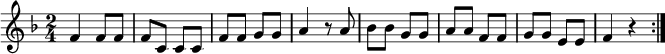 Noten der Melodie "Zehn kleine Negerlein"