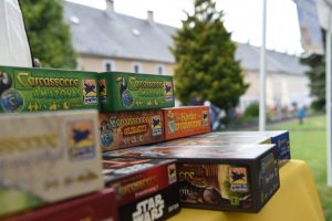 Carcassonne Spielkisten im Spielezelt