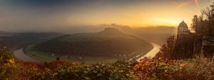 Herbstliche Morgenstimmung auf der Festung Königstein